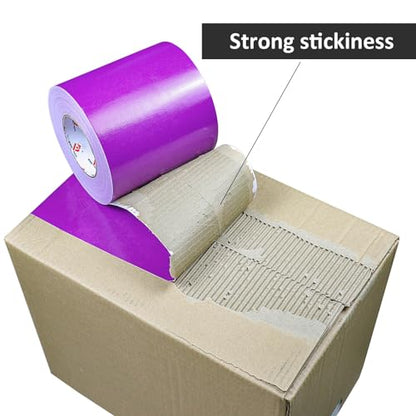 BOMEI PACK 6" Purple Duct Tape Heavy Duty,6 Inch x 60 Yards Purple Wide Rol Tape,Strong Strength,Flexible,No Residue,Waterproof and Tear by Hand,Multi-Use for Indoor & Outdoor Repairs - color: Purple