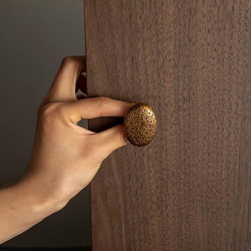 Goo-Ki 6 Pack Zinc Alloy Drawer Knobs-Big Oval Antique Brass Cabinet Knob - color: Antique Brass