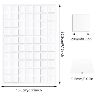 JANYUN 280 Pcs Double Sided Sticky Dots Removable Square Putty Clear Double Sided Tape for Crafts No Trace Sticky Tack Adhesive Tape (Square 20 mm) - size: 0.78"x0.78" Square