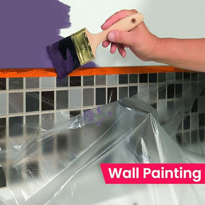 TAPEBEAR Pre-Taped Masking Film, 102" x 56Feet x 3Roll Plastic Sheeting Cover for Painting, Tape and Drape, Painters Masking Tape Film Plastic Drop Cloths for Auto, Appliance and Furniture - size: 102" x 56Feet x 3Roll