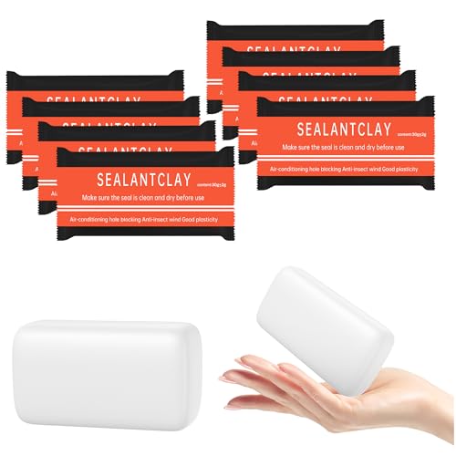 Duct Seal Repair Sealing Clay, White Waterproof Sealant Putty, Quick Mending Mud for Air Conditioning Gaps, Wall Holes, Drain Pipe Connections (Pack of 8) - color: 8 pack of 30g white