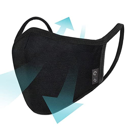2-Pack Unisex Cloth Washable Reusable Cover-100% Cotton 3 Layer black outdoor