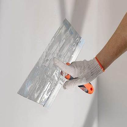 Drywall Hand Tool Kit, 5Pcs Stainless Steel Putty Knife Scrapers Taping Knife with Mud Pan for Drywall Repairing, Paint Scraping and Wallpaper Removing (6pcs) - color: 6pcs