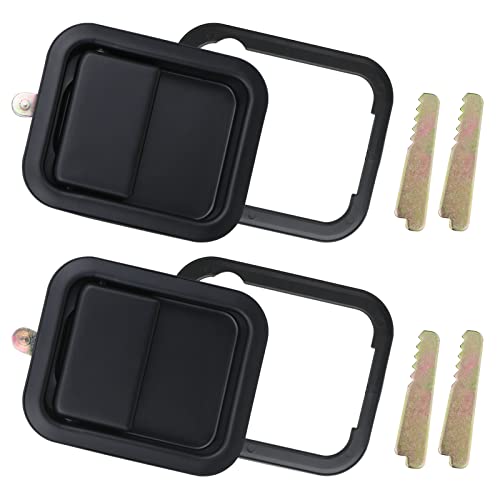 APPERFiT Exterior & Interior Door Handles w/Keepers Compatible with Jeep Wrangler YJ TJ 1991-2002 with Full Doors Replaces 55176382AE 55176383AE 55176477AB 55176476AB - style: 1991-2002 Exterior & Interior Door Handle