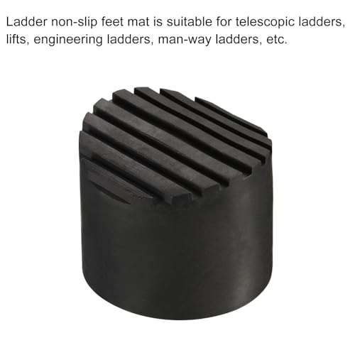 MECCANIXITY Ladder Non-Slip Feet Mat 64mm ID Rubber Round Telescopic Ladder Accessories Pad Cover Cushion for Ladder Protection Black Pack of 4 - size: 64mm