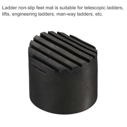 MECCANIXITY Ladder Non-Slip Feet Mat 64mm ID Rubber Round Telescopic Ladder Accessories Pad Cover Cushion for Ladder Protection Black Pack of 4 - size: 64mm