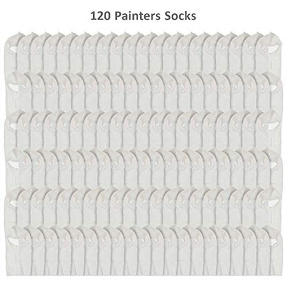 TCP Global Premium Painters Spray Socks, One Size Fits All (Pack of 12) - Snug Soft Stretch Cotton Hood Mask