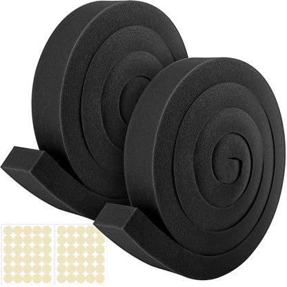 Tlswshsy 2 in x 6.5 ft Air Conditioner Foam Tape-2Pcs Non-Adhesive Foam Seal Strip with Glue Point for Door/Window Seal - color: black-2pcs