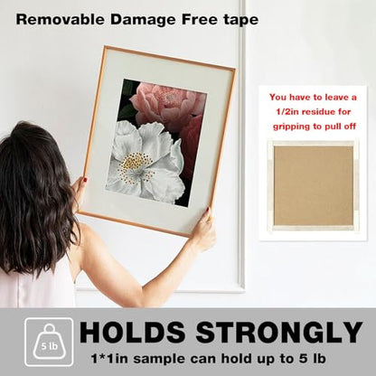 Hasaky Removable Double Sided Tape 18ft, Picutre Hanging Strips Damage Free,Heavy Duty Mounting Tape Wall Adhesive Strips for Poster Carpet Rug Art Craft Scrapbook - size: 0.39in X 20ft