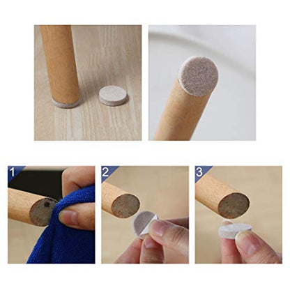 uxcell 36pcs Furniture Pads Round 1 1/4" Self-stick Non-slip Anti-scratch Felt Pads Cabinet Closet Feet Floor Protector Beige