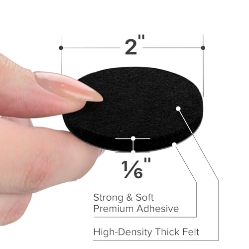 X-Protector Felt Furniture Pads - 24 Pcs 2" - Round Felt Pads for Furniture Feet - Protect Hardwood Floors! (Black) - size: 2" 24 Black, Round