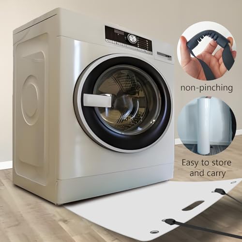 Large Appliance Slider with Pull Strap,Furniture Moving Sliders for Floor Protection Premium Moving Mat for Tile Carpet and Hardwood Floor - size: 49'' x 30'' White