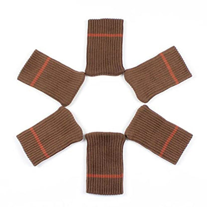 TEKEFT 4 pcs Knitting Wool Furniture Socks Chair Leg Socks Furniture Sliders That Protect Hardwood Floors from Scratches （New Brown） XL