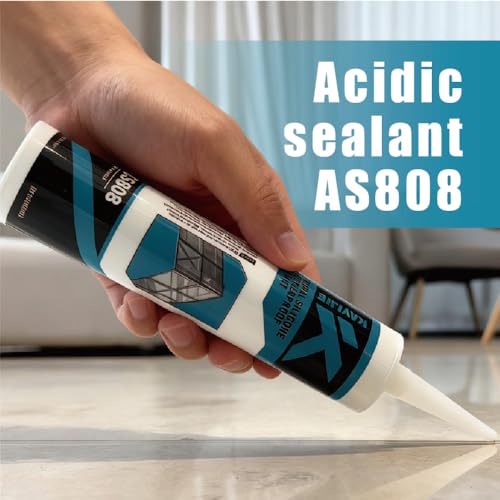 Silicone Caulk & Sealant Clear, Waterproof Silicone Sealant, Shrink & Crack Proof, Silicone Caulking for Kitchen, Bathroom, Interior & Exterior Use, 10.1 FL OZ/300ML