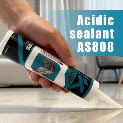 Silicone Caulk & Sealant Clear, Waterproof Silicone Sealant, Shrink & Crack Proof, Silicone Caulking for Kitchen, Bathroom, Interior & Exterior Use, 10.1 FL OZ/300ML