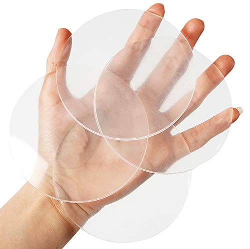 Door Knob Wall Shield, Transparent Round Soft Rubber Wall Protector Self Adhesive Door Handle Bumper (Large Round 3.54" 4PCS, Clear) - color: Clear, size: Large Round 3.54" 4PCS