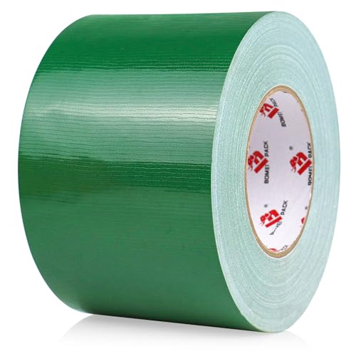 BOMEI PACK 4 Inches Green Duct Tape,Heavy Duty Wide Roll Duct Tape,4 Inch x 60 Yards,9 Mil Thick,Flexible,Waterproof and UV Resistant,Residue Free for Repairs,Industrial,Professional Use - color: Green