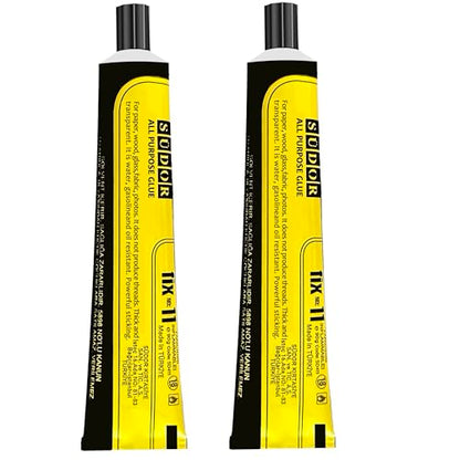 [2 Pack] Heavy Duty Liquid Super Glue 90g Each – Clear Waterproof Adhesive for Plastic, Wood, Metal, Glass, Fabric & Craft Repair – Strong Epoxy Pegamento with Brush for DIY & Nails