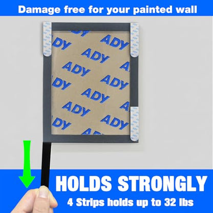 ADY Removable Double Sided Tape Heavy Duty 40 Pack, Picture Hanging Strips Damage Free for Wall, Refill Adhesive Strips for Rent Room, Foam Adhesive Mounting Tape for Decor, Poster - size: L-0.75in x 3.75in