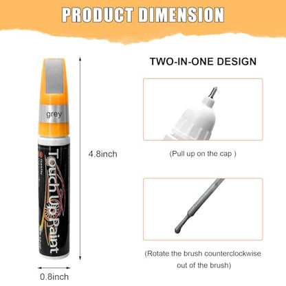 Touch Up Paint Pen for Cars, 2 in 1 Quick Drying Touch Up Pen Lasting Auto Scratch Remover, 0.4 Fl Oz Color Accurate Paint Pens Quick & Easy Solution to Repair Scratches (Gray) - color: Gray