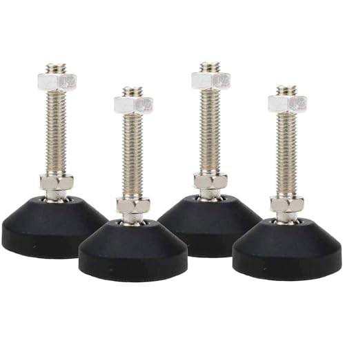 M10x50mm Leveling Feet 4Pcs, 2.83 Inch Height & 880 lb Capacity, Heavy Duty Adjustable Swivel Furniture Glides, Threaded Rubber Feet Levelers for Table, Shelves, Workbench, Cabinet, Machine - color: Black, size: D50xM10xH50mm