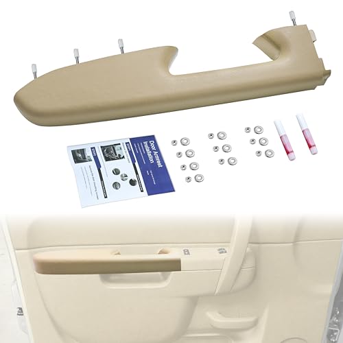 Front Left Driver Side Armrest Repair Kit Fit for Chevy Silverado/GMC Sierra 1500 2500HD 3500HD 2010-2014, Door Panel Repair with Door Release Handle Below Armrest, 22818464, Tan - color: Tan/Cashmere, size: Driver Side