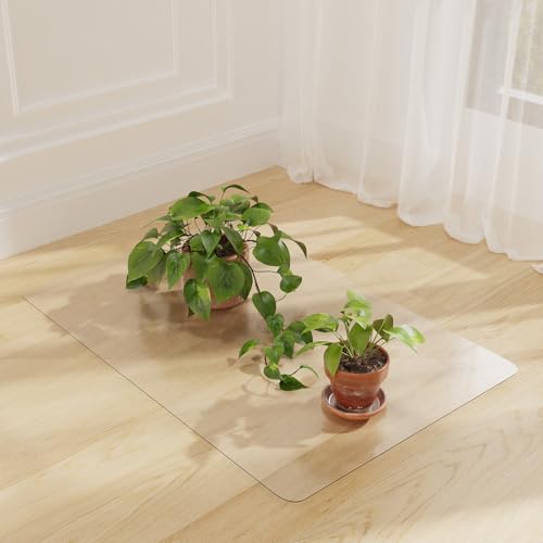 36" x 36" Clear Area Mat for Hard Floor, Waterproof Thick PVC Floor Protetor for Home, No Scratch Durable Plastic Floor Mat for High Traffic Area - color: Clear, size: 3' x 3'
