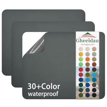 Gheeidau Canvas Repair Patch 9×11 Inch 3Pcs Waterproof Self-Adhesive Fabric Repair Patch for Tents,Boat Cover,Pop Up Canopy,Patio,Bags,Car Seats,Sofas,Furniture Cover(Dark Grey) - color: Dark Grey, size: 9"×11"×3PCS