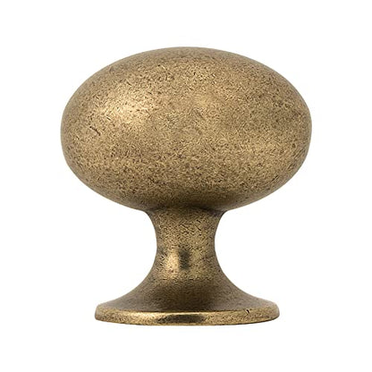 HARPOON Cabinet Hardware Knobs Round Furniture Mushroom Knob - 1.4 Inch 10 Pack Antique Brass - color: Antique Brass