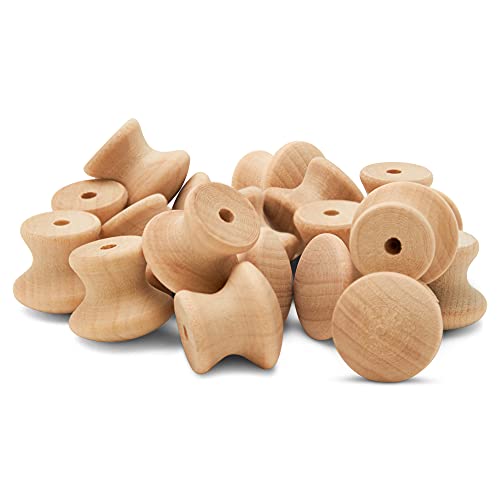 Woodpeckers 3/4-inch Unfinished Small Wooden Knobs - Pack of 25 for Cabinets, Dressers, Drawer Pulls, Furniture Replacement, and Crafts - size: 3/4 Inch
