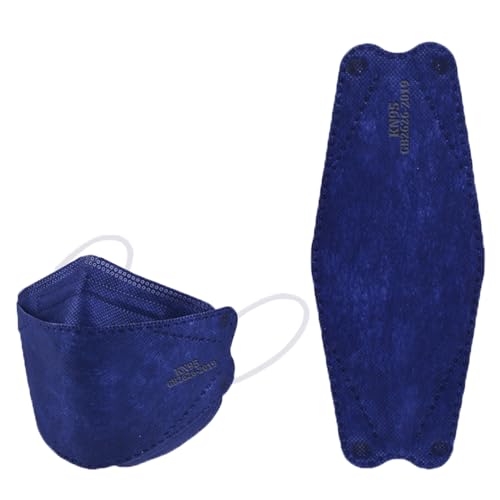 akgk KN95 Face Masks 50 Pack, 5-Ply Disposable Navy Blue Face Mask Against PM 2.5 Smoke and Dust - color: Z-50 Pack-navy Blue
