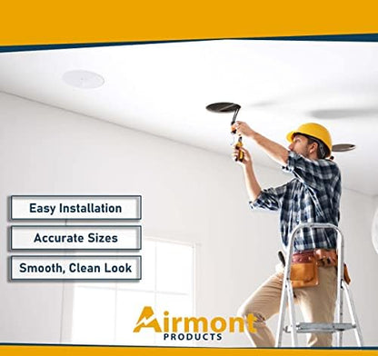 (Pack of 2) Airmont Products AP-12077, 5-inch Ceiling Blank-Up Cover with Center Screw, Fits 3-1/4" to 4" Electric Box, Adjustable Bracket for Screw Hole Spacing 1.75" to 3.5", White Metal
