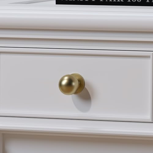 homdiy 30 Pack Champagne Bronze Cabinet Knobs, Round Satin Brass Drawer Dresser Handles Ball Metal Kitchen Hardware for Cupboard, 1 Inch - color: Champagne Bronze, size: 1 in(25mm)
