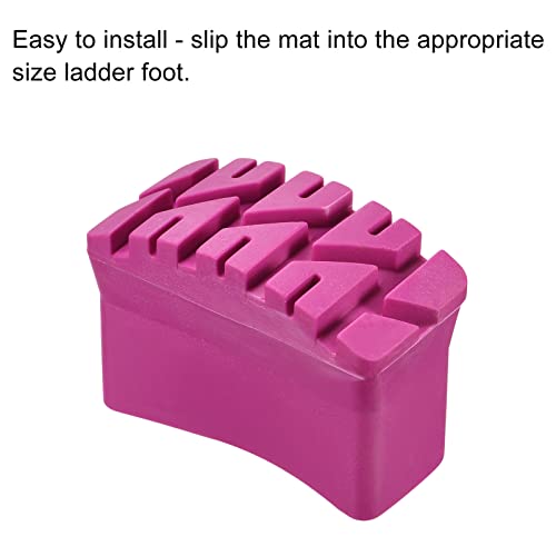 MECCANIXITY Ladder Non-Slip Feet Mat Steep Ladder Accessories Rubber Thicken Pad Cover Cushion for Ladder Protection Rose Red Pack of 2