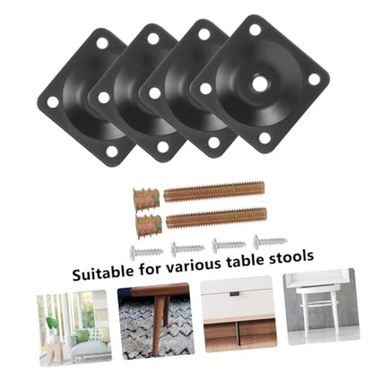 1set Table Leg Connector Flat Mounting Plates for Furniture Repair Heavy-Duty Brackets for to Tables Chairs Sofas More