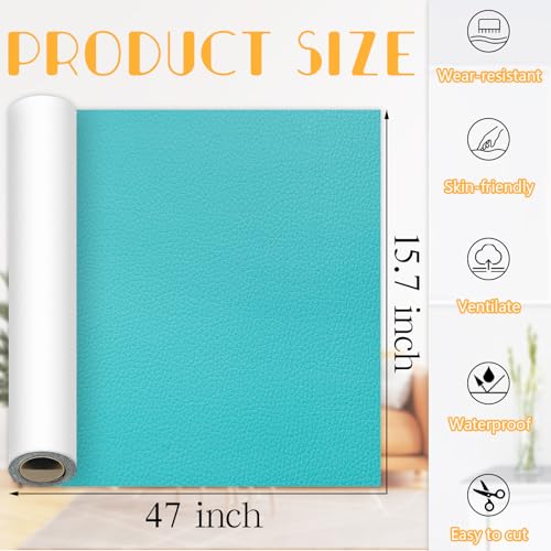 Blue Leather Repair Tape, 15.7×47 Inch Self-Adhesive Leather Repair Patch for Couch, 1 Roll Vinyl Leather Repair Kit Leather Patches for Handbags, Car Seat, Office Chairs - color: Blue