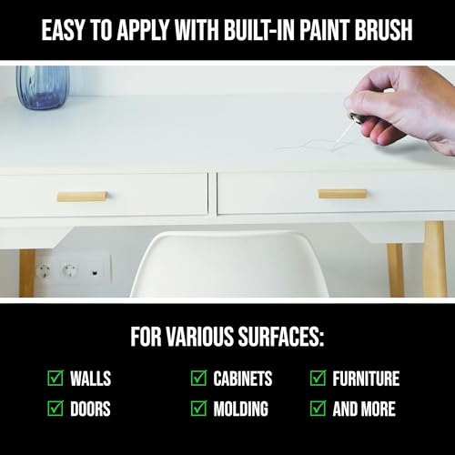 White Touch Up Paint Pen Multi Surface Touch Up Paint Scratch Repair for Wall Door Cabinets Wood Furniture Semi Gloss White