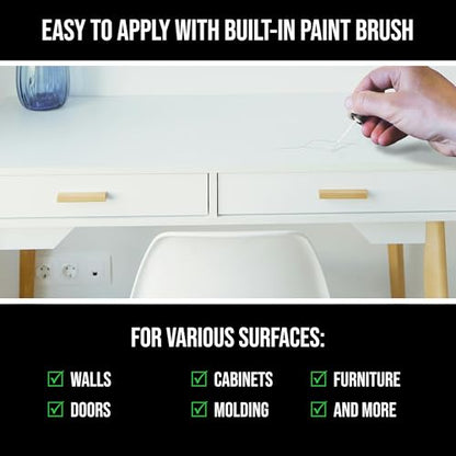 White Touch Up Paint Pen Multi Surface Touch Up Paint Scratch Repair for Wall Door Cabinets Wood Furniture Semi Gloss White