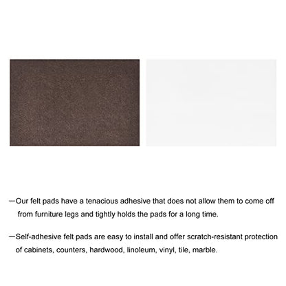 uxcell Felt Furniture Pads, 6-inch x 4.4-inch Self Adhesive Cuttable Anti Scratch Square Floor Protectors for Furniture Legs Hardwood Floor, Brown 8Pcs - size: 6-inch x 4.4-inch