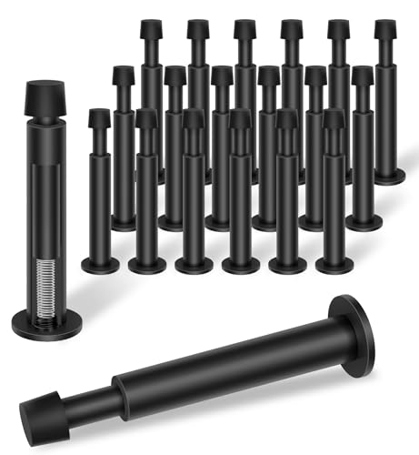 KOLAKO 20 Pack Black Door Stops - Spring Door Stop, 4.4 Inch Doorstop, Wall Protector - color: Black, size: 4.4 Inch - 20 Pack