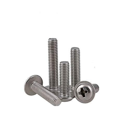 RZDEAL 100pcs 304 Stainless Steel Machine Screws for Cabinet Drawer Knob Pull Handles Silver Screws Set Furniture Hardware(M4x20mm,25mm,30mm,35mm,40mm)