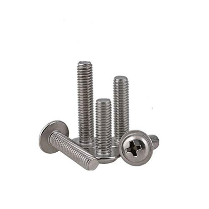 RZDEAL 100pcs 304 Stainless Steel Machine Screws for Cabinet Drawer Knob Pull Handles Silver Screws Set Furniture Hardware(M4x20mm,25mm,30mm,35mm,40mm)