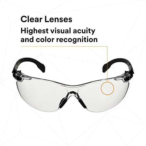 3M Solus 1000 Series, S1501SGAF, Black Temples, Scotchgard Anti-Fog Coating, Clear AF-AS lens - color: Black