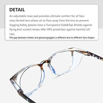 Safety Glasses Anti-Fog Goggles Z87.1 Blue Light Blocking Anti-Dust UV Protection Glasses For Men Women (Blue Quartz) - color: Blue Quartz