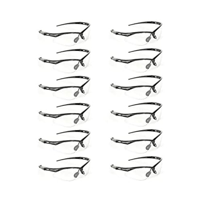 Malta Dynamics APEX Safety Glasses – Anti Scratch and Anti Fog Protection, Construction Safety Glasses for Men and Women, ISEA & ANSI Z87 Compliant (Clear, 12 Pairs) - color: Clear - 12 Pair