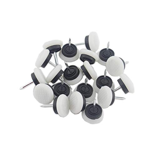 50pcs Round Heavy Duty Nylon Furniture Pads,Ulifestar Nail On Furniture Sliders Hardwood Floor Protectors for Chair Table Desk Desser Cabinet Sofa Couch Leg Feet Non Slip Glides Dia 22mm/0.87''(White) - color: White, size: Dia22mm/0.9''