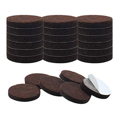 uxcell 24pcs Furniture Pads Round 1 1/2" Dia Self-stick Non-slip Anti-scratch Felt Pads Floors Protector Dark Brown