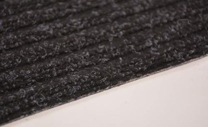 Stair Treads Collection Indoor Skid Slip Resistant Carpet Stair Tread Mat (Black, Matching Mat 24 in x 30 in) - color: Black, size: 24"x30" Landing Mat