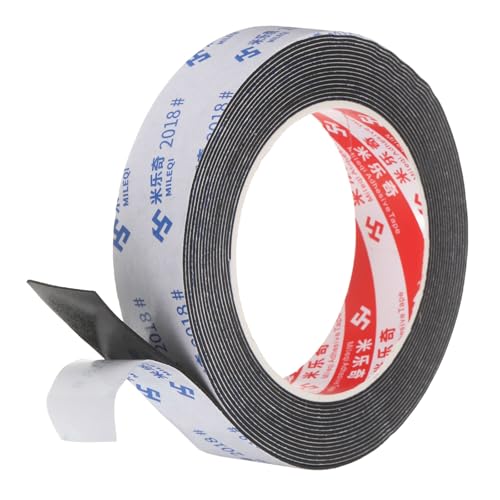 PATIKIL Sponge Rubber Foam Tape, 63/64" W x 1/32" t x 16.4ft l Self-Adhesive Foam Insulation Tape Weather Stripping for Window Door Soundproofing Weatherstrip AC Seal Strip, Black - size: 63/64" x 1/32" x 16.4ft