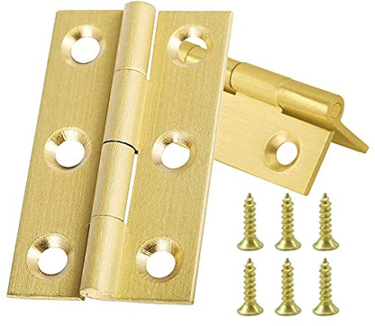 8 Pcs Solid Brass Hinges, 2 inch Cabinet Hinge with Screws,Suitable for Jewelry Chest, Wood Box, Toolbox and Cabinet 2.0 inch - size: 2.0 inch